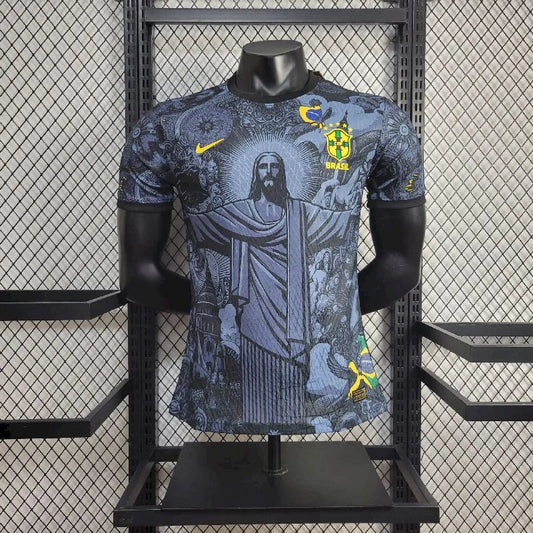 JERSEY BRAZIL SPECIAL EDITION JESUS CHRIST 2024 MEN (PLAYER VERSION) - BLACK
