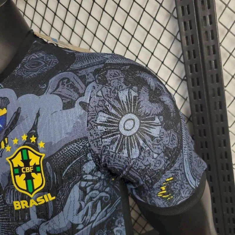 JERSEY BRAZIL SPECIAL EDITION JESUS CHRIST 2024 MEN (PLAYER VERSION) - BLACK